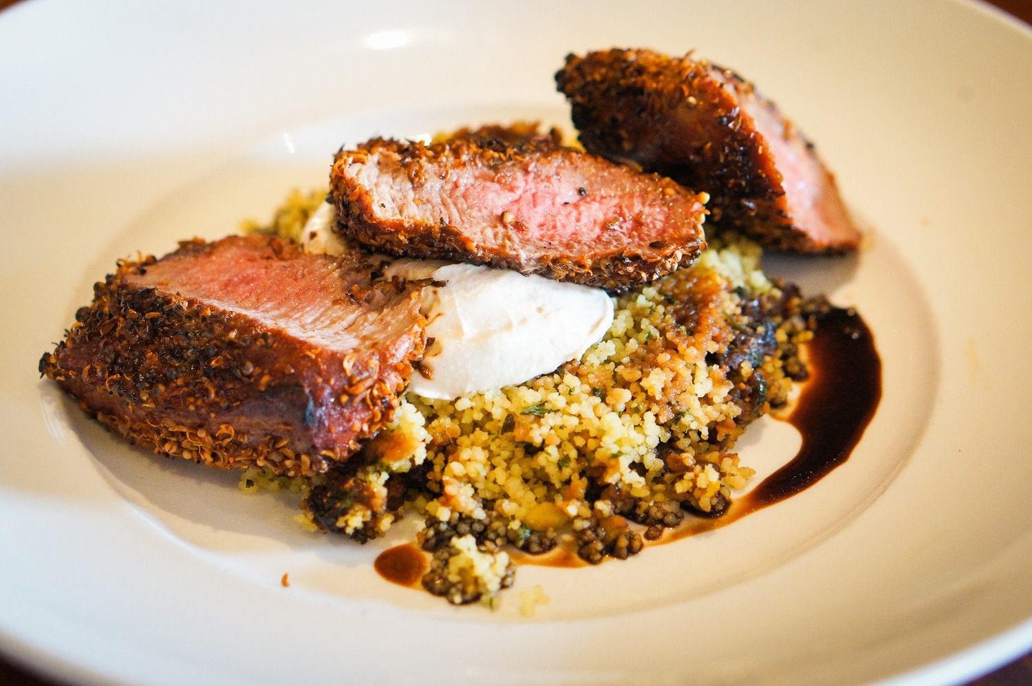 Seasons 52 Root & Vine Mediterranean-Style Braised Lamb Loin