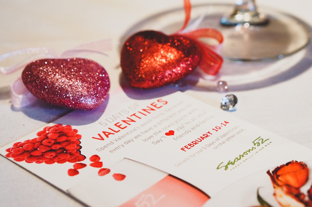 Seasons 52 Valentines Day menu